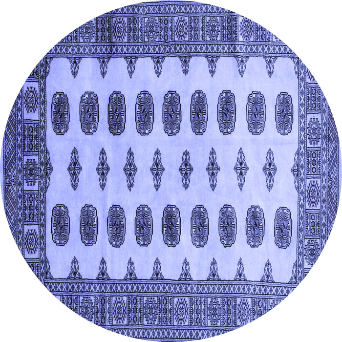Round Southwestern Blue Country Rug, tr283blu