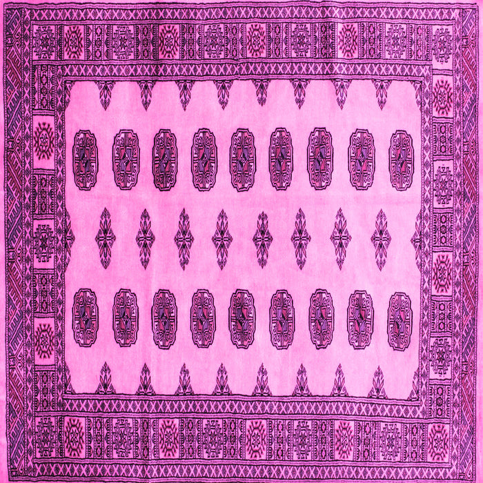 Square Machine Washable Southwestern Pink Country Rug, wshtr283pnk