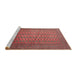 Sideview of Machine Washable Traditional Copper Red Pink Rug, wshtr284