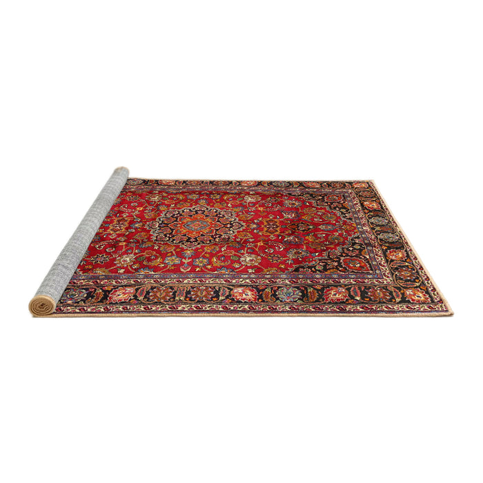 Sideview of Machine Washable Traditional Tomato Red Rug, wshtr2840