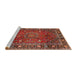 Sideview of Machine Washable Traditional Tomato Red Rug, wshtr2840