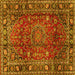 Square Machine Washable Persian Yellow Traditional Rug, wshtr2840yw