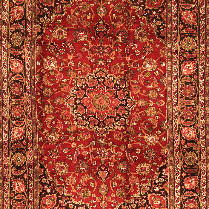 Serging Thickness of Machine Washable Persian Orange Traditional Area Rugs, wshtr2840org