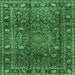 Square Machine Washable Persian Emerald Green Traditional Area Rugs, wshtr2840emgrn