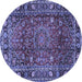 Round Persian Blue Traditional Rug, tr2840blu