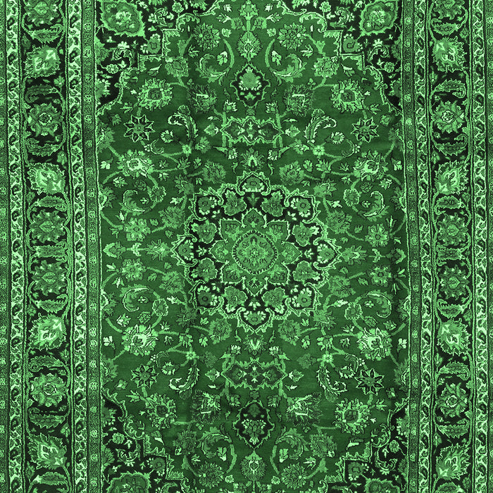 Machine Washable Persian Emerald Green Traditional Area Rugs, wshtr2840emgrn