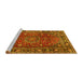 Sideview of Machine Washable Persian Yellow Traditional Rug, wshtr2840yw