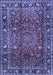 Machine Washable Persian Blue Traditional Rug, wshtr2840blu