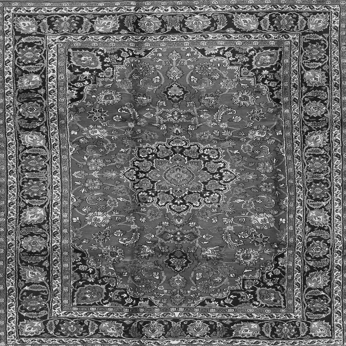 Round Machine Washable Persian Gray Traditional Rug, wshtr2840gry