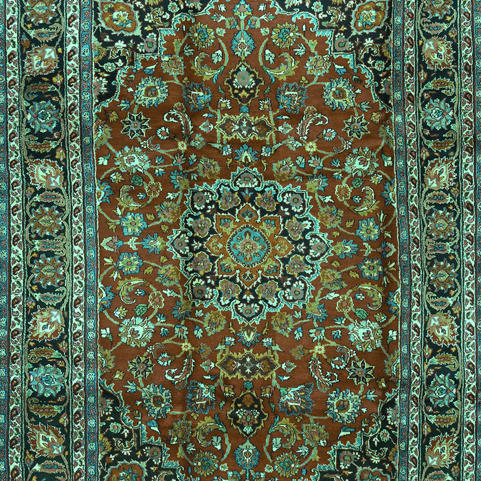 Machine Washable Persian Turquoise Traditional Area Rugs, wshtr2840turq