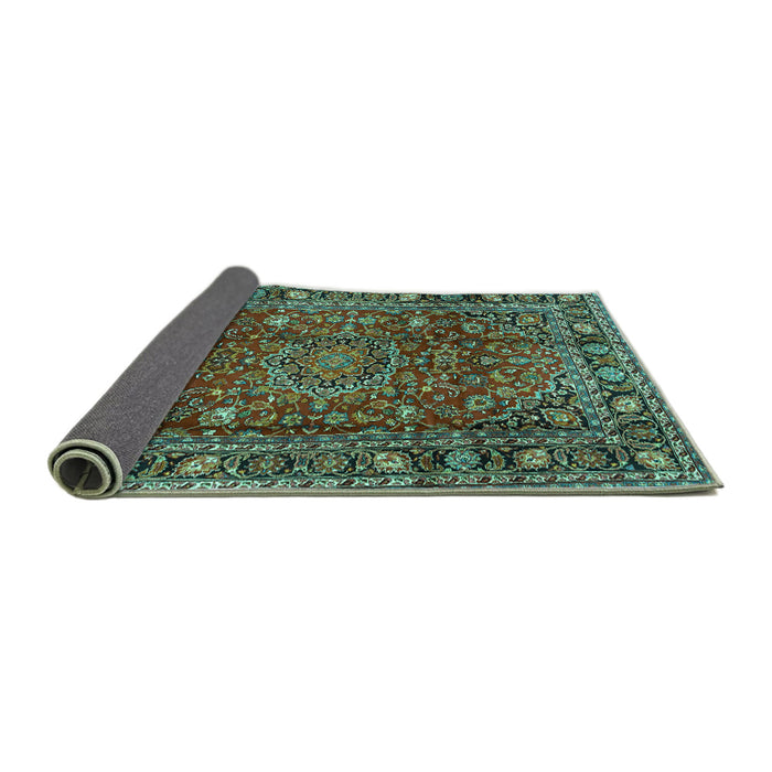 Sideview of Persian Turquoise Traditional Rug, tr2840turq