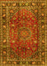 Machine Washable Persian Yellow Traditional Rug, wshtr2840yw