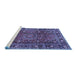 Sideview of Machine Washable Persian Blue Traditional Rug, wshtr2840blu