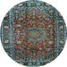 Round Persian Light Blue Traditional Rug, tr2840lblu