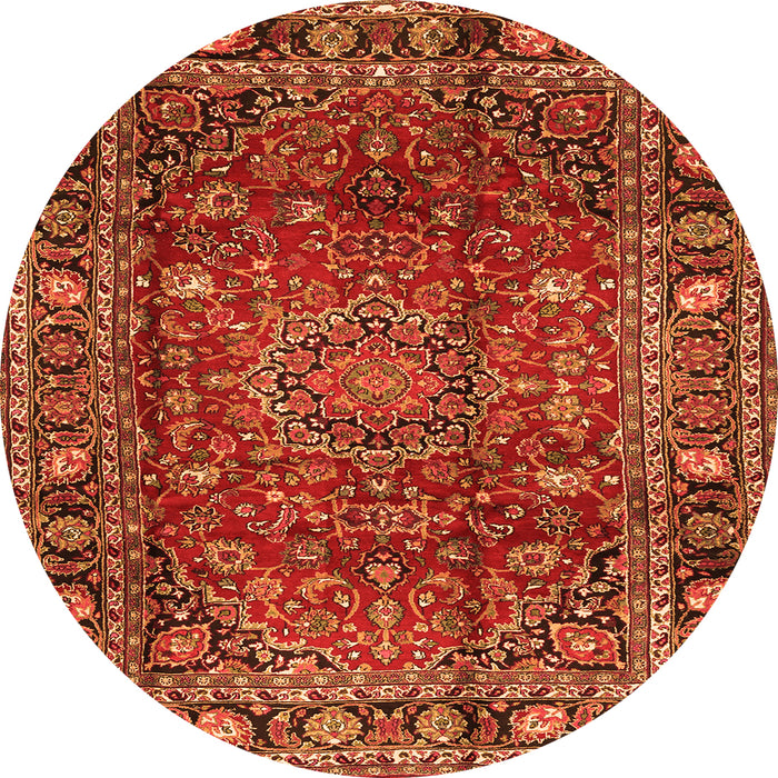 Square Persian Orange Traditional Rug, tr2840org