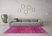 Machine Washable Persian Pink Traditional Rug in a Living Room, wshtr2840pnk