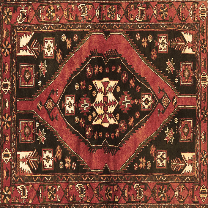 Square Persian Brown Traditional Rug, tr2841brn