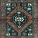 Square Persian Light Blue Traditional Rug, tr2841lblu
