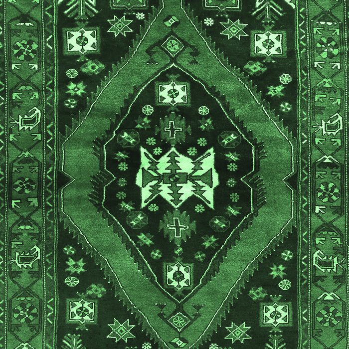 Machine Washable Persian Emerald Green Traditional Area Rugs, wshtr2841emgrn