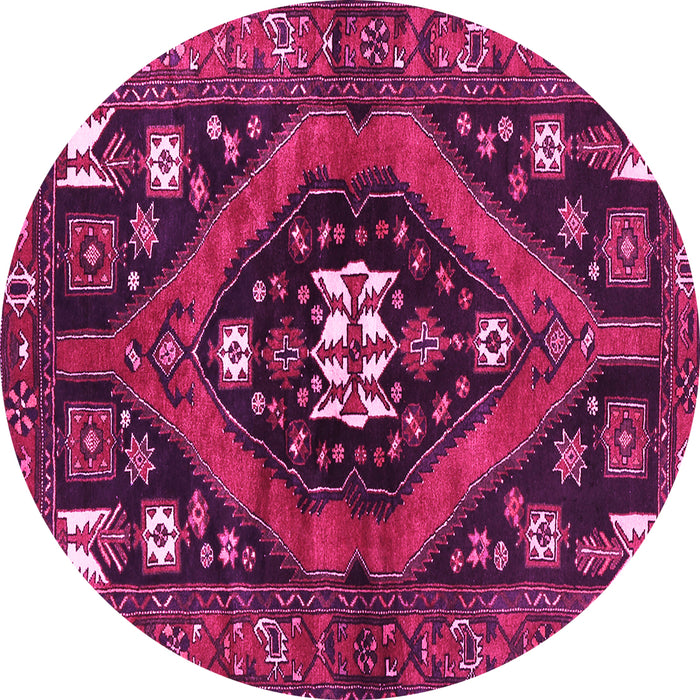 Round Persian Pink Traditional Rug, tr2841pnk