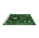 Sideview of Machine Washable Persian Emerald Green Traditional Area Rugs, wshtr2841emgrn