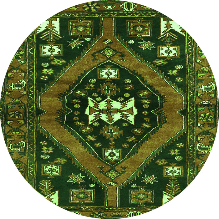 Square Persian Green Traditional Rug, tr2841grn