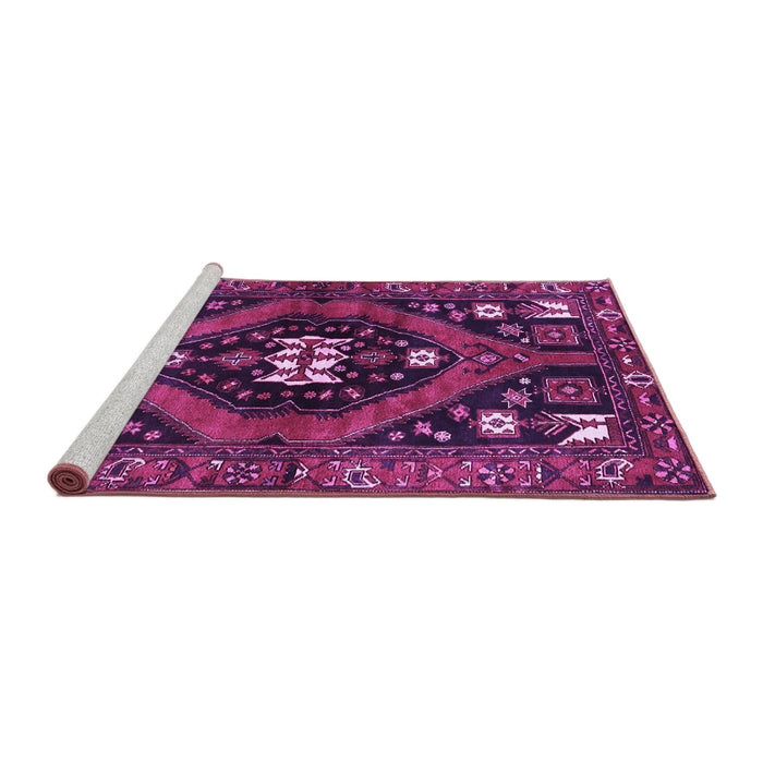 Sideview of Machine Washable Persian Purple Traditional Area Rugs, wshtr2841pur