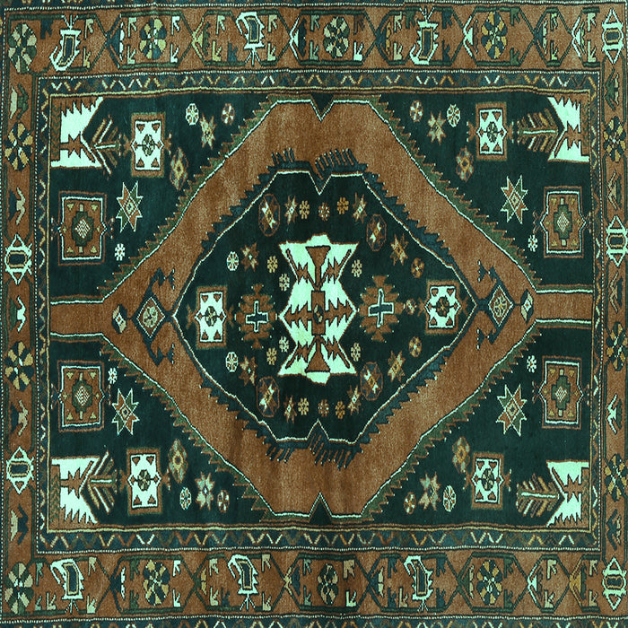 Square Persian Turquoise Traditional Rug, tr2841turq