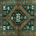 Square Persian Turquoise Traditional Rug, tr2841turq