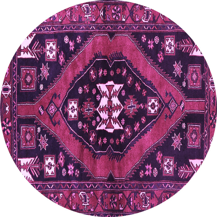 Round Persian Purple Traditional Rug, tr2841pur