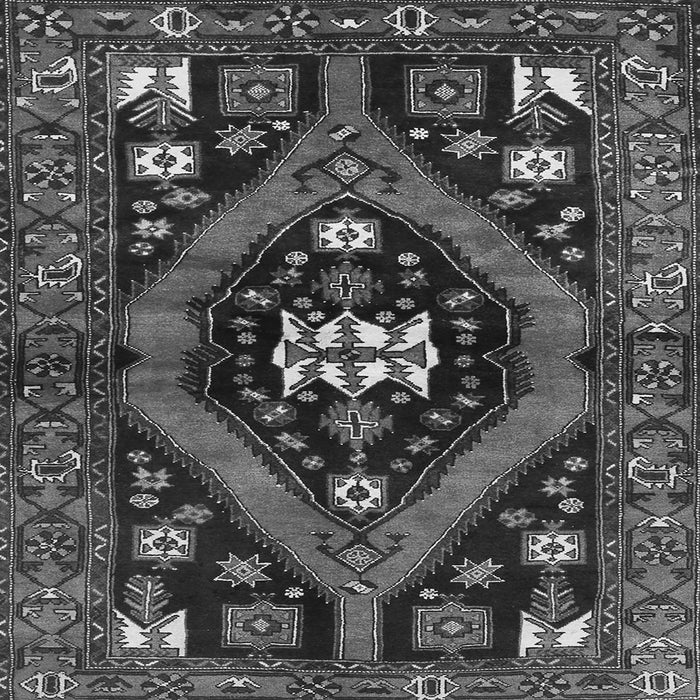 Round Machine Washable Persian Gray Traditional Rug, wshtr2841gry