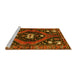 Sideview of Machine Washable Persian Yellow Traditional Rug, wshtr2841yw