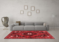 Machine Washable Persian Red Traditional Rug, wshtr2841red