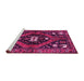 Sideview of Machine Washable Persian Pink Traditional Rug, wshtr2841pnk