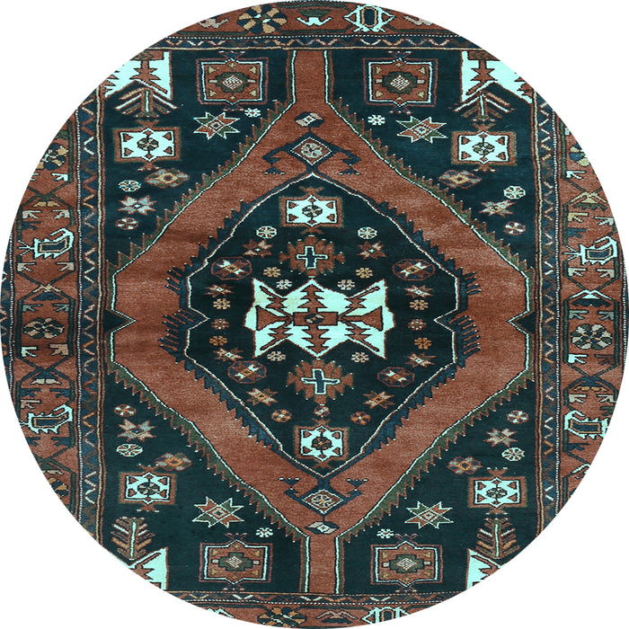 Round Persian Light Blue Traditional Rug, tr2841lblu