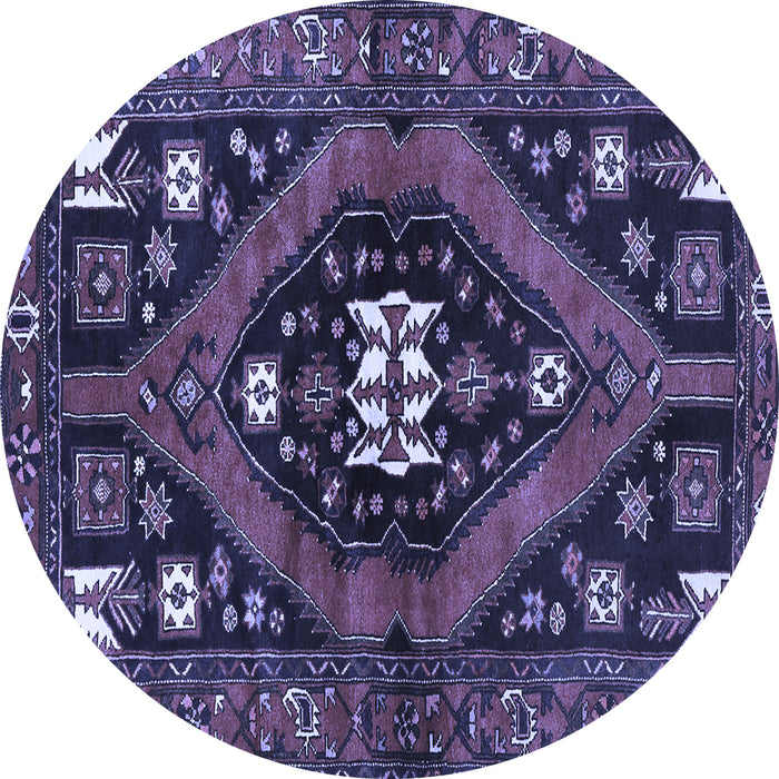 Round Persian Blue Traditional Rug, tr2841blu