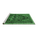 Sideview of Machine Washable Persian Emerald Green Traditional Area Rugs, wshtr2842emgrn