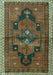 Machine Washable Persian Turquoise Traditional Area Rugs, wshtr2842turq