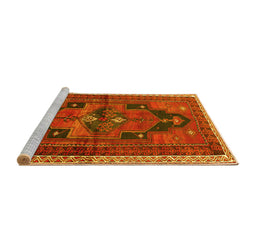 Sideview of Machine Washable Persian Yellow Traditional Rug, wshtr2842yw