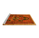 Sideview of Machine Washable Persian Yellow Traditional Rug, wshtr2842yw