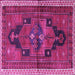 Square Machine Washable Persian Purple Traditional Area Rugs, wshtr2842pur