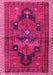 Machine Washable Persian Pink Traditional Rug, wshtr2842pnk