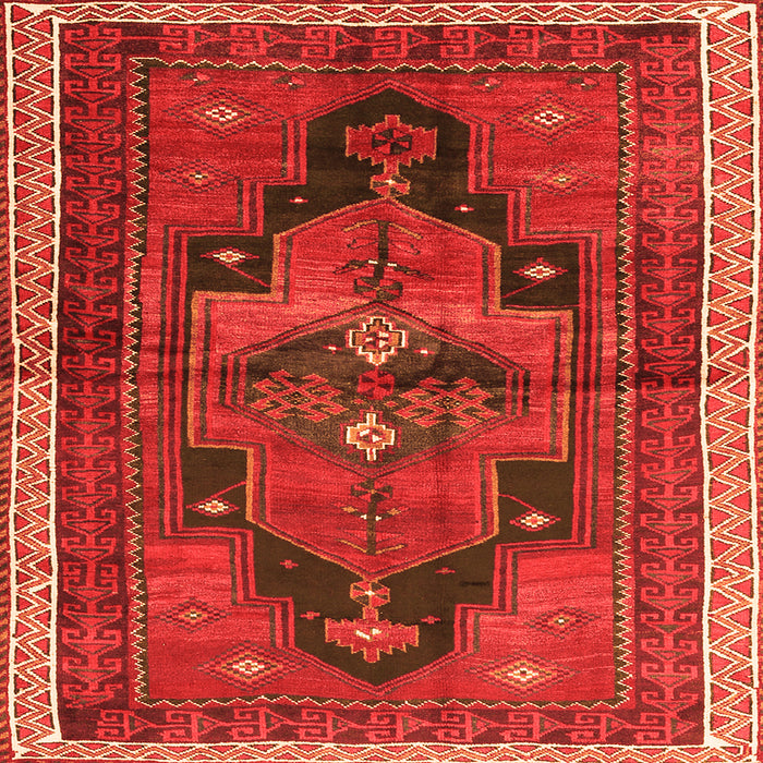 Round Machine Washable Persian Orange Traditional Area Rugs, wshtr2842org