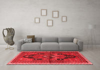 Machine Washable Persian Red Traditional Rug, wshtr2842red