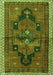 Serging Thickness of Machine Washable Persian Green Traditional Area Rugs, wshtr2842grn