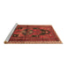 Sideview of Machine Washable Persian Brown Traditional Rug, wshtr2842brn