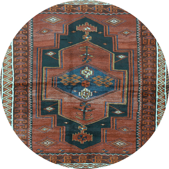 Round Persian Light Blue Traditional Rug, tr2842lblu