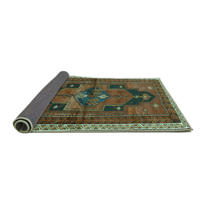 Sideview of Persian Turquoise Traditional Rug, tr2842turq