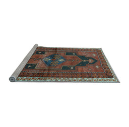 Sideview of Machine Washable Persian Light Blue Traditional Rug, wshtr2842lblu