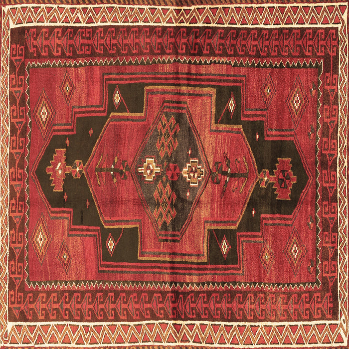 Square Machine Washable Persian Brown Traditional Rug, wshtr2842brn